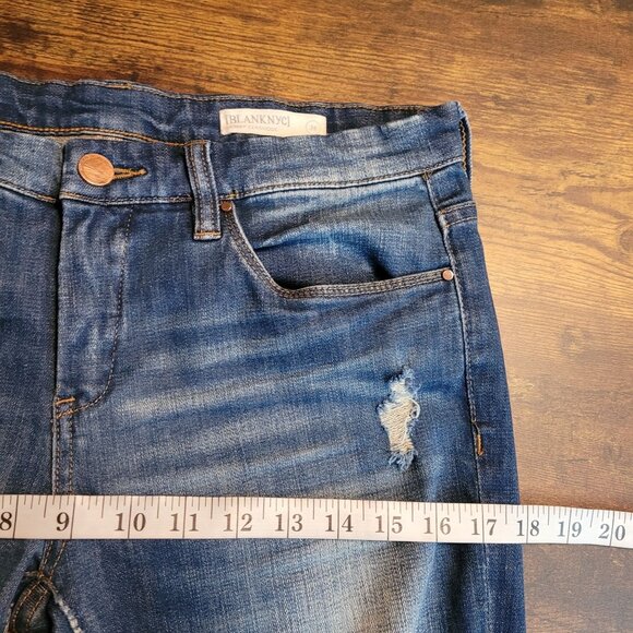Blank NYC Jeans Size 28 Skinny Classique Mid Rise Ripped Medium Light Wash - Picture 7 of 11